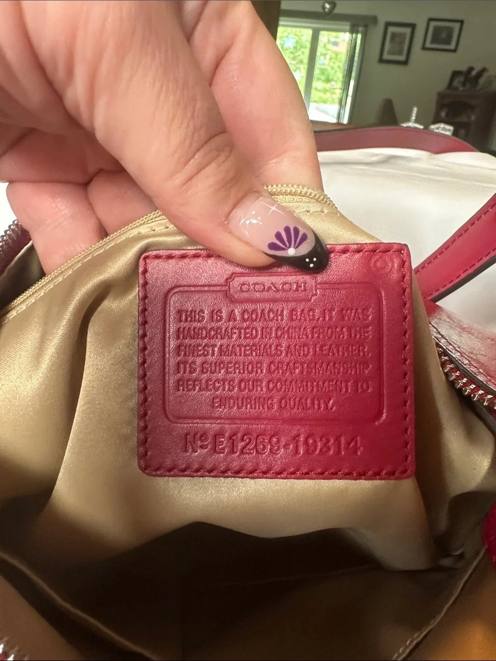 Coach Woven Leather Shoulder Bag in Raspberry - Picture 4 of 7